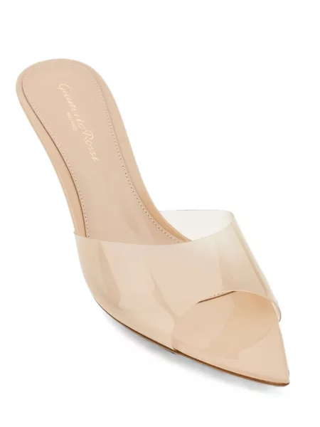 Papuci tip mules Gianvito Rossi alb