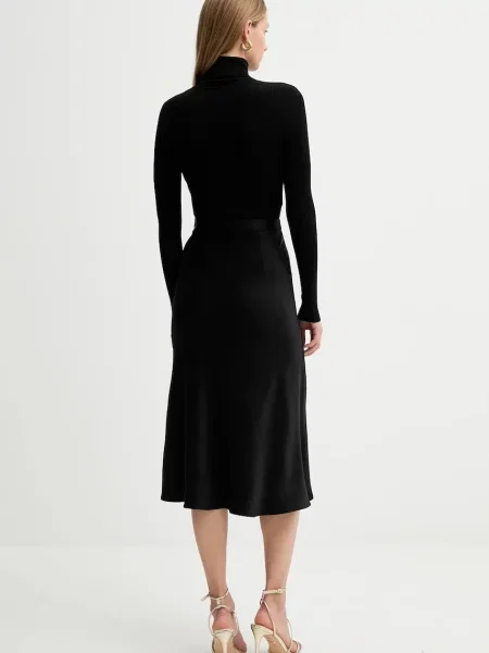 Elisabetta Franchi rochie din mătase midi drept negru