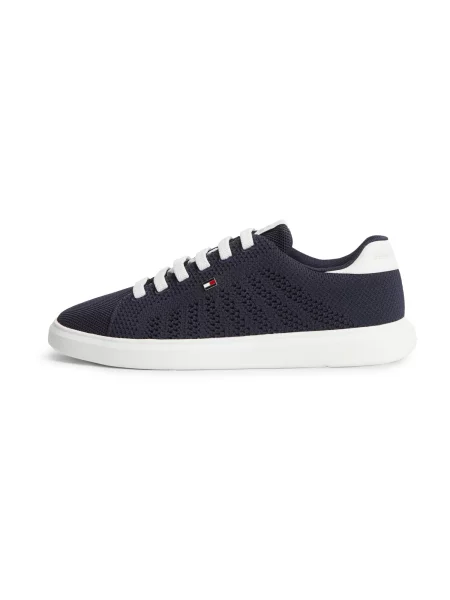 Sneakerși Tommy Hilfiger tricotate negru