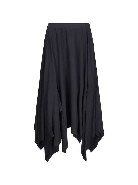 Fusta maxi Yohji Yamamoto asimetrică drapată negru