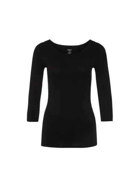 Lniany top Marc Cain czarny