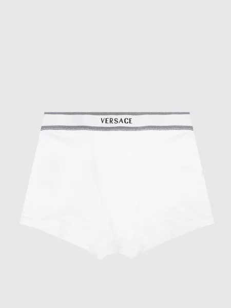 Трусики-шорти з візерунком логотипа Versace білі