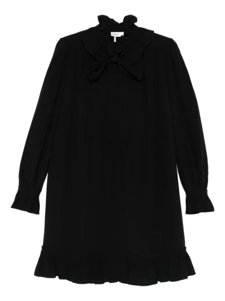 Rochie mini Chloé cu volane de costum negru
