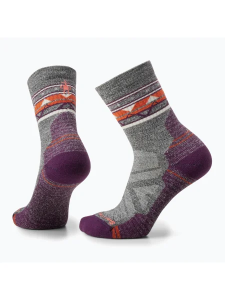 Șosete Smartwool pentru femei Hike Light Cushion Zig Zag Valley Mid Crew cenușă/carton