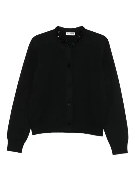 Cardigan Jil Sander de lână negru