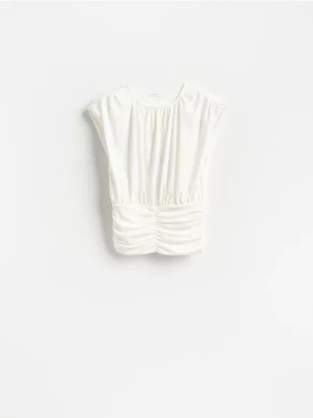 Reserved Bluză cu nod decorativ alb