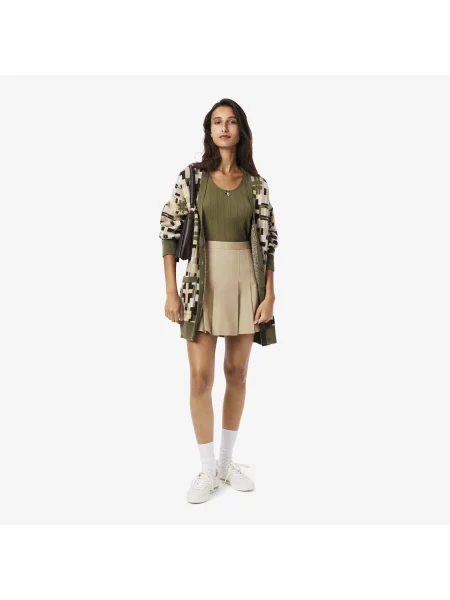 Lacoste Spódnica Flare Fit beżowa