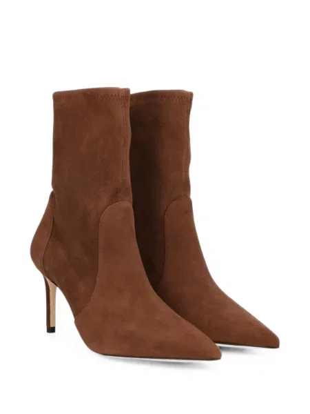 Cizme scurte Stuart Weitzman din piele de căprioară maro