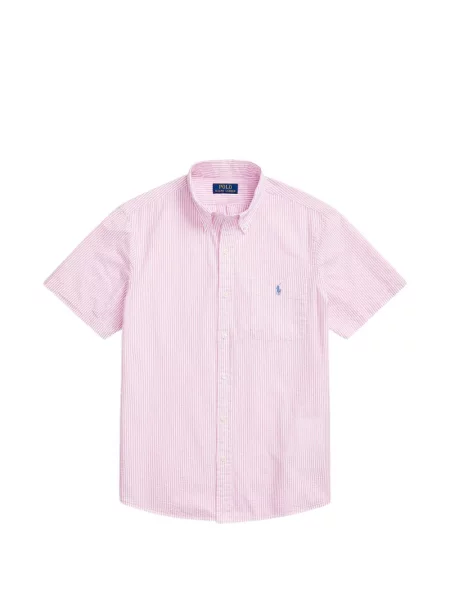 Tricou polo Polo Ralph Lauren cu glugă cu blană cu broderie roșu