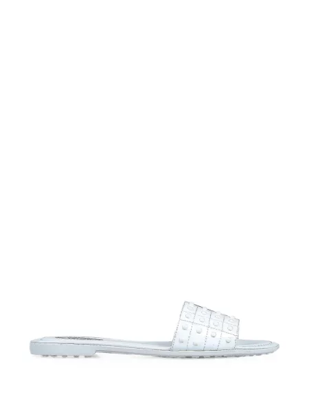 Sandale Tod's din piele cu tepi alb