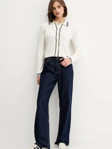 Кардиган з домішкою вовни Guess Jeans легкий бежевий