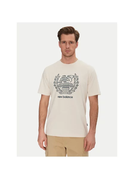 New Balance Majica Relaxed Fit bež