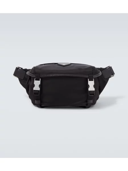 Usnjeni pas Prada črna