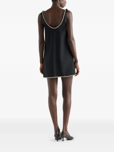 Rochie mini Prada cu mărgele de costum negru