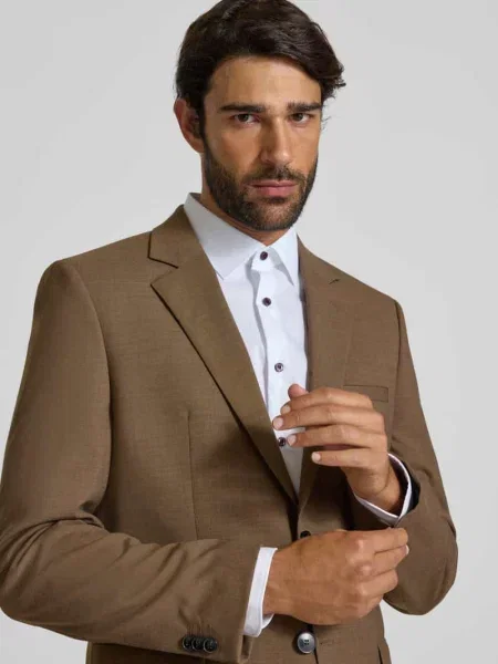 Koszula biznesowa o kroju slim fit z kołnierzykiem typu kent Olymp Level Five biała