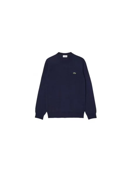 Sweter Lacoste klasyczny z długim rękawem niebieski