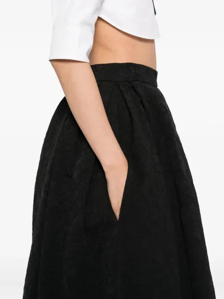 Fustă Carolina Herrera cu model floral negru