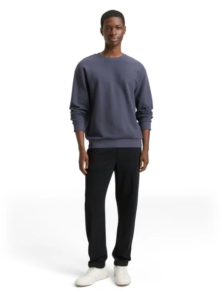 Tom Tailor Denim Bluza Mężczyźni wypukły wzór tkaniny S niebieski