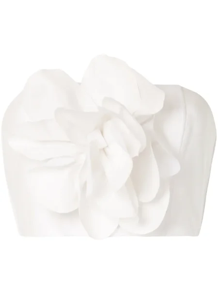 Top Bambah cu model floral alb