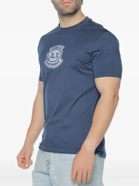 Tricou Armani Exchange cu imagine albastru