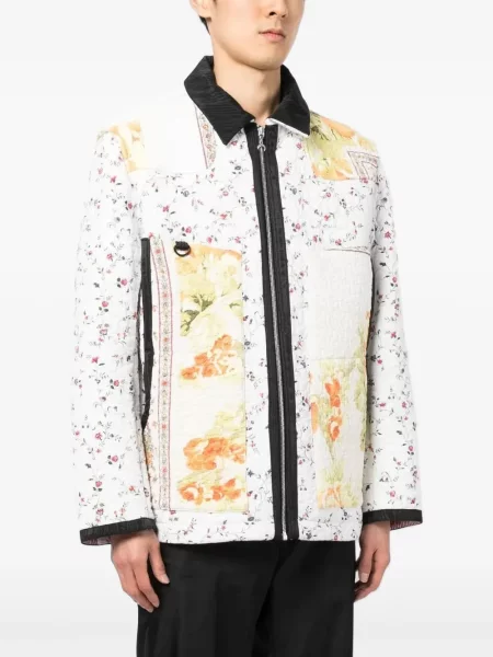 Geacă Marine Serre cu model floral alb