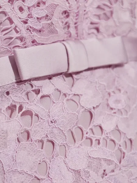 Костюм мини рокля Self-portrait с дантела розово