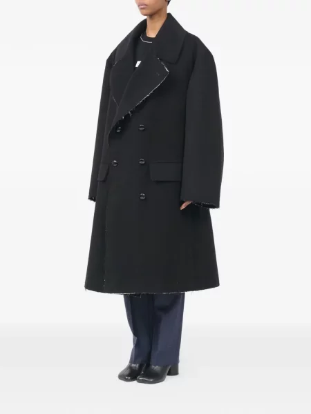 Vlněný kabát Mm6 Maison Margiela černý
