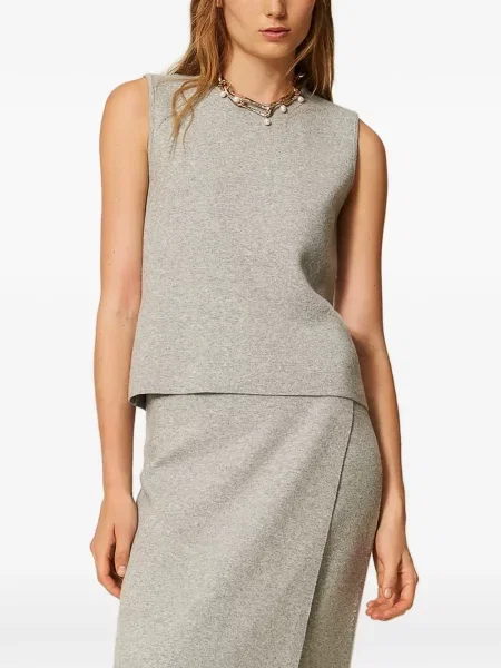 Fustă midi Twinset tricotate gri