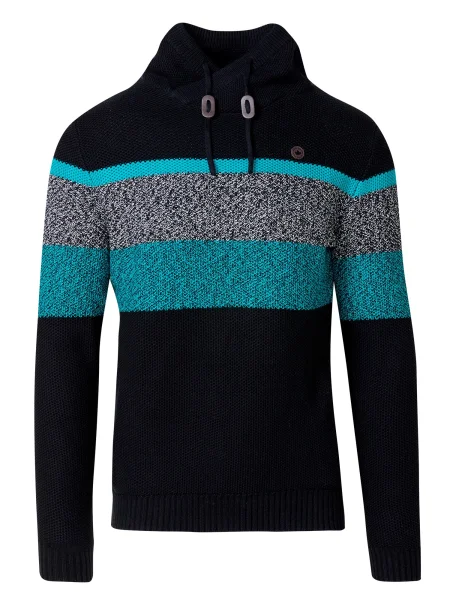 KOROSHI Svetr tyrkysová / šedá černá