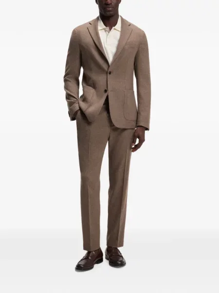 Pantaloni Boss conici cu cordon maro