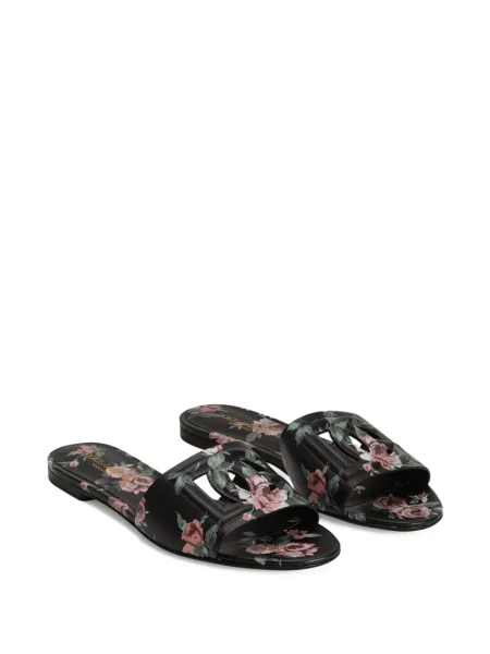 Gėlėtos raštuotos šlepetės Dolce & Gabbana juoda