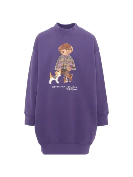 Sukienka dziecięca Polo Ralph Lauren fioletowa