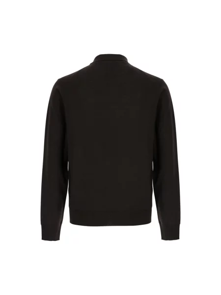 Koszulka polo Emporio Armani z kołnierzem brązowa