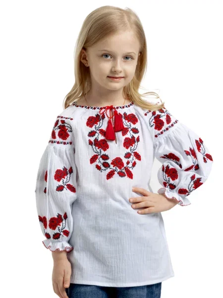 Детская рубашка Folk Moda белая