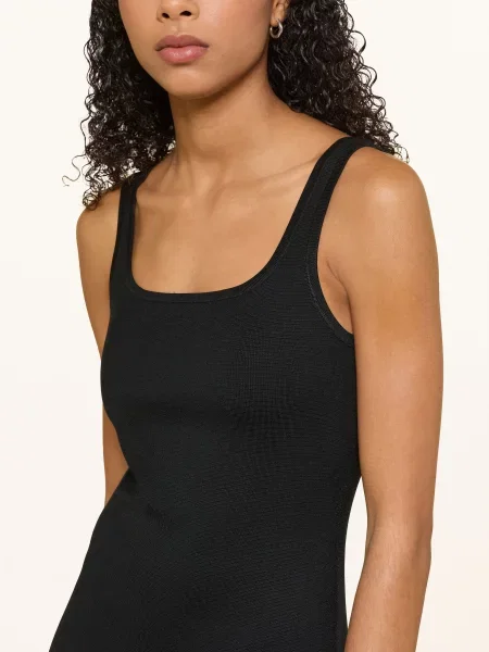 Sandro Sukienka Z Dzianiny Z Nitami schwarz czarna