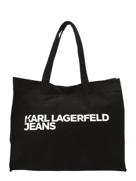 KARL LAGERFELD JEANS Shopper torba / bijela crna