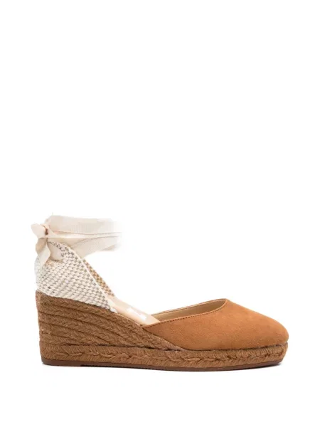 Espadrile Manebi cu legături maro