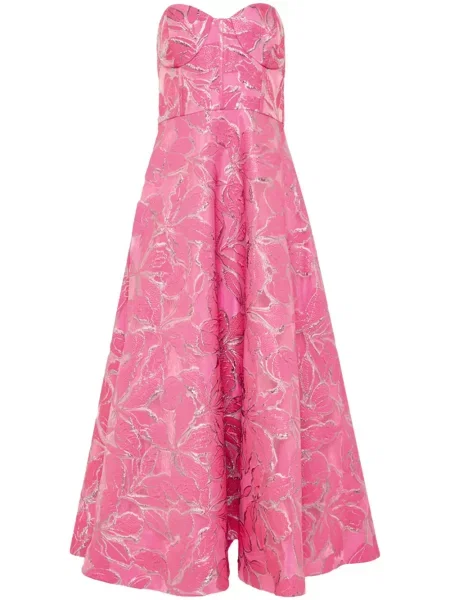 Sukienka midi Monique Lhuillier do kolan garniturowa różowa