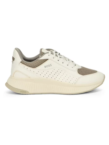 Sneakersy Boss skórzane beżowe