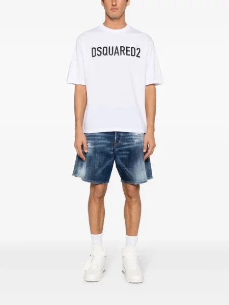 Raštuotas marškinėliai Dsquared2 balta