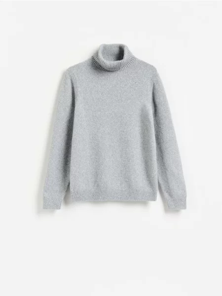 Reserved Sweter z golfem szary