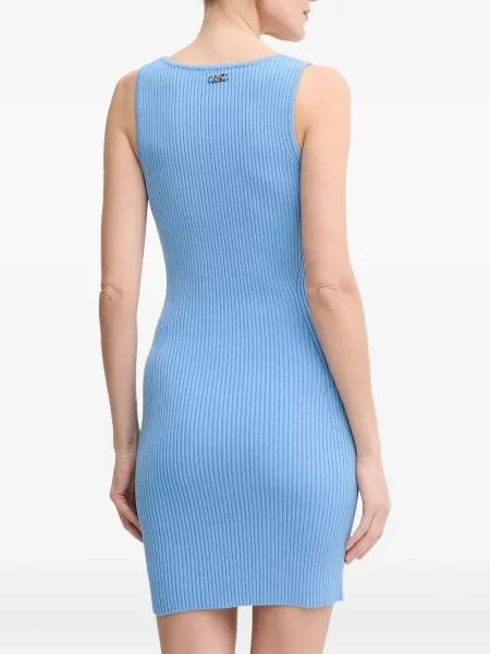 Kožené mini mini šaty Michael Michael Kors na ramínka bílé