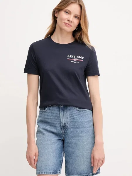 Тениска Gant дамска тъмносиньо