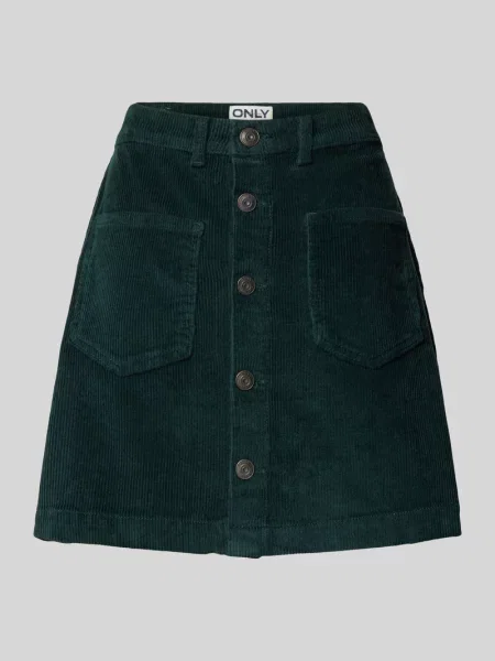 Spódnica mini sztruksowa z mieszanki bawełny model ‘AMAZING GLOBAL’ Only zielona