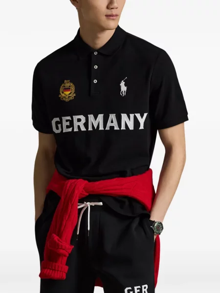 Πλεκτό polo Polo Ralph Lauren με σχέδιο με λαιμόκοψη v πράσινο