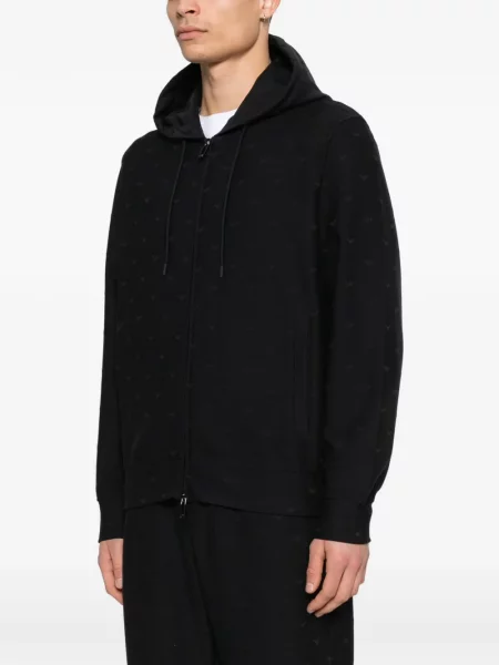 Hanorac cu glugă Emporio Armani albastru