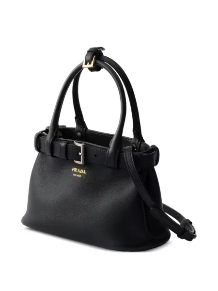 Cu centură curea Prada din piele cu cataramă negru
