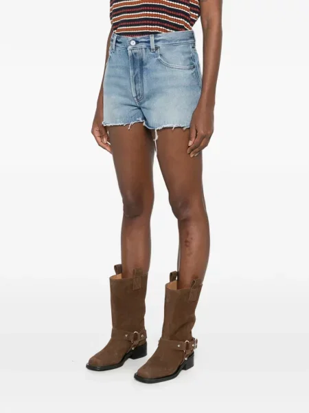 Pantaloni scurți din denim Miu Miu albastru