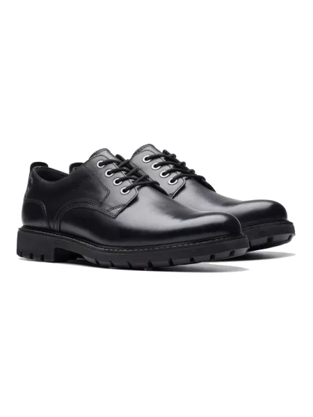 Półbuty Clarks skórzane wiązane czarne