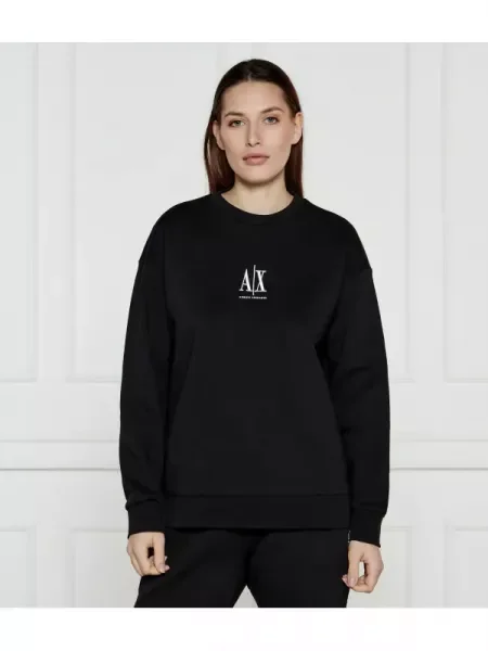 Armani Exchange Hanorac | Relaxed fit negru